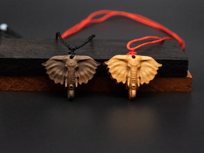 Elephant head pendand,wood carving,elephant head necklace,carve wooden pendant,carve pendant,Symbolizes strength, loyalty and longevity