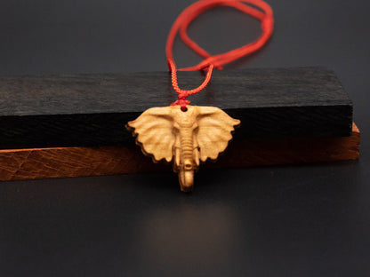 Elephant head pendand,wood carving,elephant head necklace,carve wooden pendant,carve pendant,Symbolizes strength, loyalty and longevity