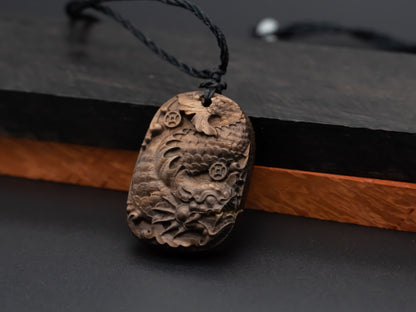 wood pendant,wooden dragon,wooden dragon pendant,wood carving,carve pendantcarve dragon pendant,carve wooden pendant, ,mens necklace