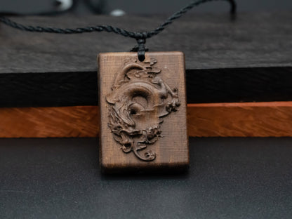 wood pendant,wooden dragon,wooden dragon pendant,wood carving,carve pendantcarve dragon pendant,carve wooden pendant, ,mens necklace