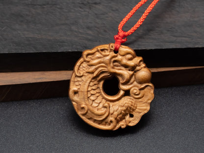 wood pendant,wooden dragon,wooden dragon pendant,Dragon circle,wood carving,carve pendant,carve dragon pendant,carve wooden pendant,