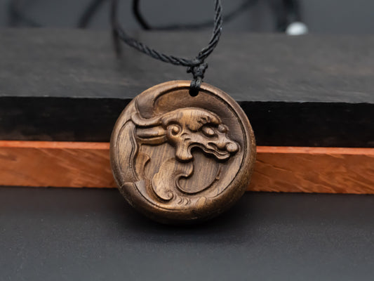 wood pendant,wooden dragon,wooden dragon pendant,wood carving,carve pendantcarve dragon pendant,carve wooden pendant, mens necklace