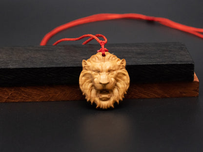 Lion head pendand,wood carving,Lion head relief,Lion head necklace,carve wooden pendant,carve pendant,carve wood