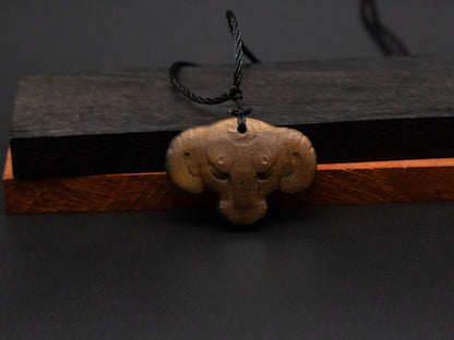 wood pendant,bull pendant,bull head,engraved necklace,handmade jewelry,carve wood bull necklace,unstoppable career success