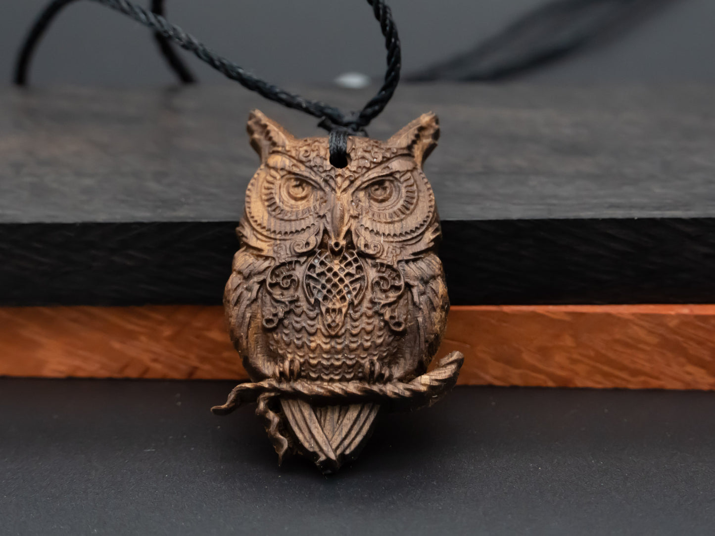 Owl Pendant Necklace,Owl Gift,Owl Charms, gift for her ,wooden owl,owl relief,owl jewelry,gift for him,gift for daughter