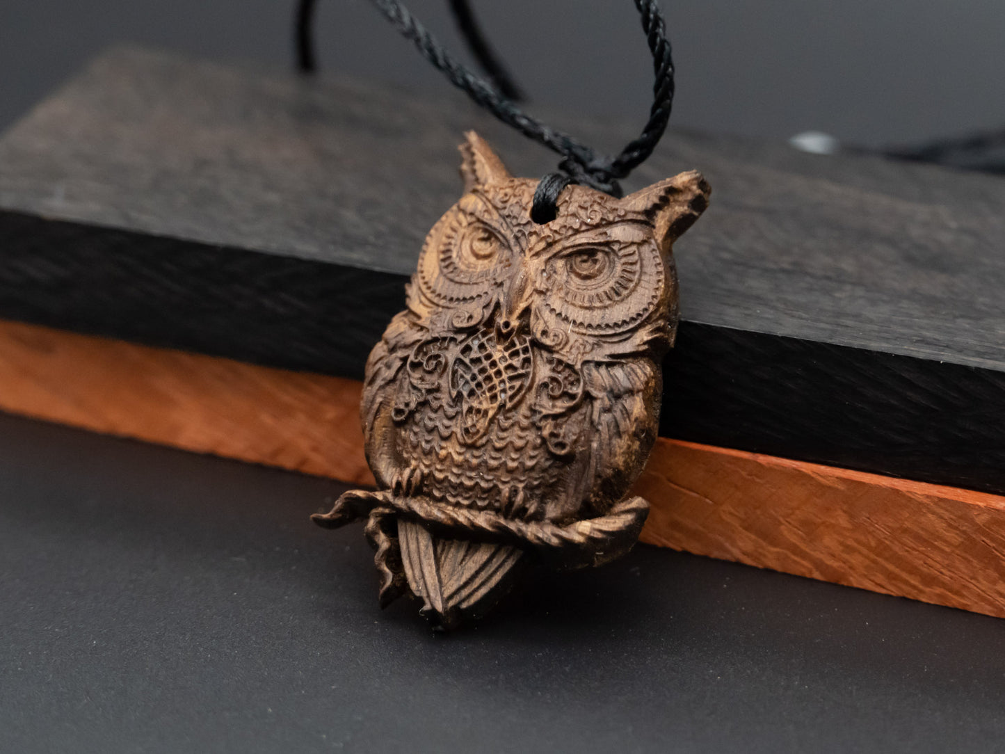 Owl Pendant Necklace,Owl Gift,Owl Charms, gift for her ,wooden owl,owl relief,owl jewelry,gift for him,gift for daughter