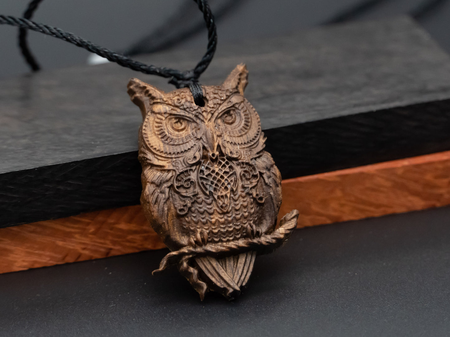 Owl Pendant Necklace,Owl Gift,Owl Charms, gift for her ,wooden owl,owl relief,owl jewelry,gift for him,gift for daughter