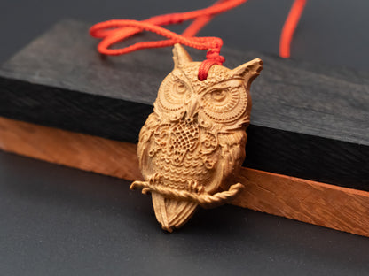 Owl Pendant Necklace,Owl Gift,Owl Charms, gift for her ,wooden owl,owl relief,owl jewelry,gift for him,gift for daughter