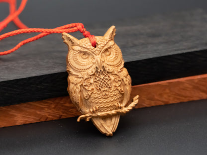 Owl Pendant Necklace,Owl Gift,Owl Charms, gift for her ,wooden owl,owl relief,owl jewelry,gift for him,gift for daughter