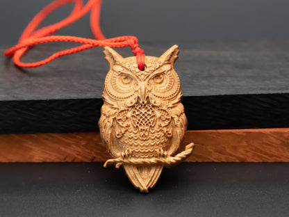 Owl Pendant Necklace,Owl Gift,Owl Charms, gift for her ,wooden owl,owl relief,owl jewelry,gift for him,gift for daughter