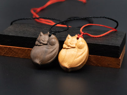 wood pendant, fox pendant,fox necklace,autumn fox,animal necklace,wood carving,carve pendant,carve wood,meaning perfect love