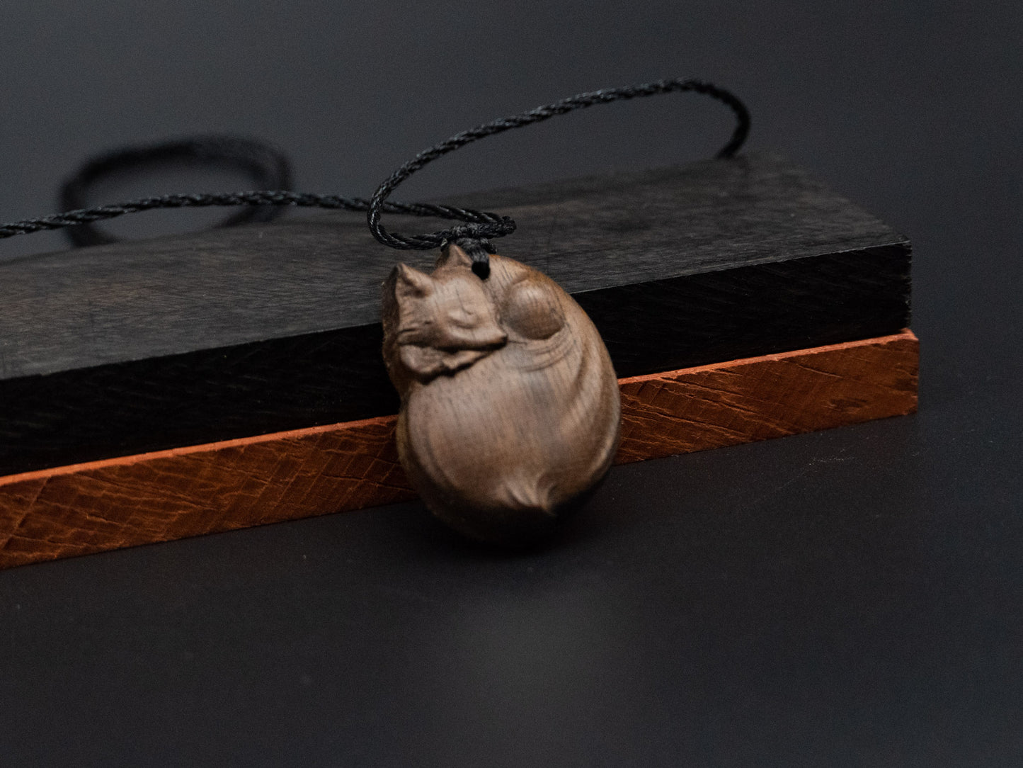 wood pendant, fox pendant,fox necklace,autumn fox,animal necklace,wood carving,carve pendant,carve wood,meaning perfect love