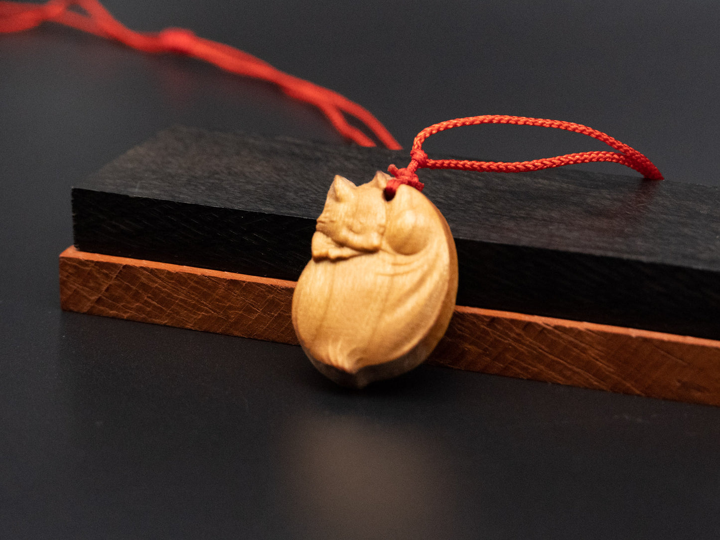 wood pendant, fox pendant,fox necklace,autumn fox,animal necklace,wood carving,carve pendant,carve wood,meaning perfect love