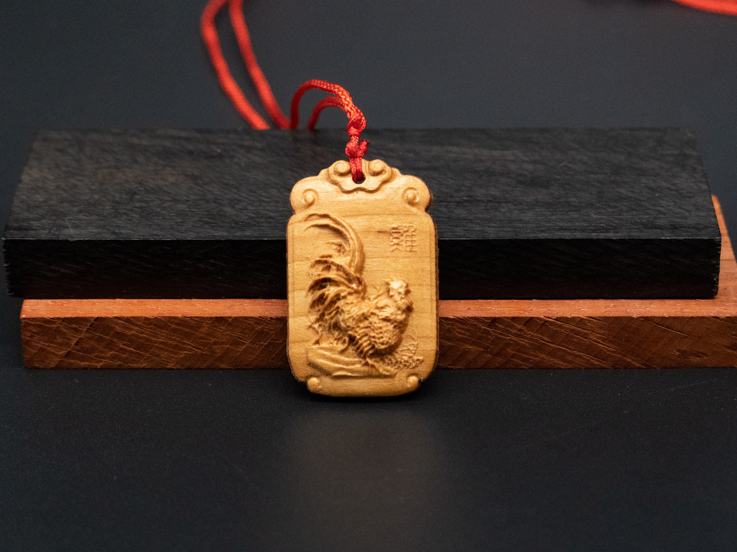 Rooster pendant,zodiac necklace,year of rooster,wood carving,animal Necklace,carve pendant,carve wood,engraved necklace