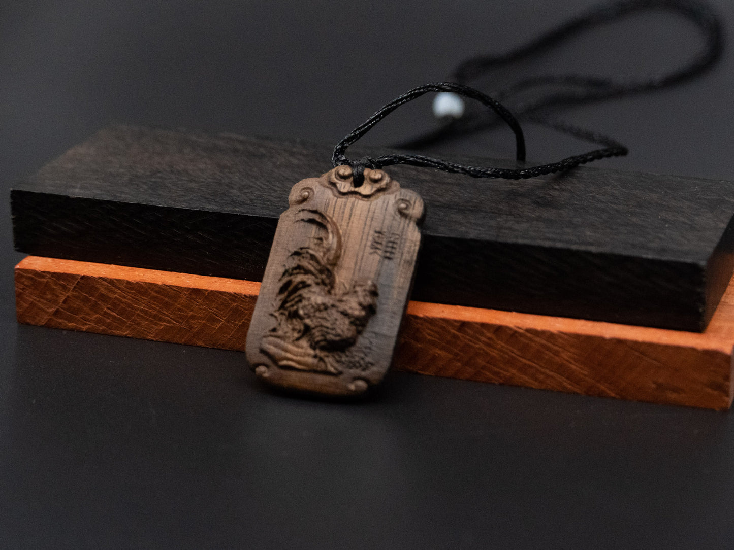 Rooster pendant,zodiac necklace,year of rooster,wood carving,animal Necklace,carve pendant,carve wood,engraved necklace