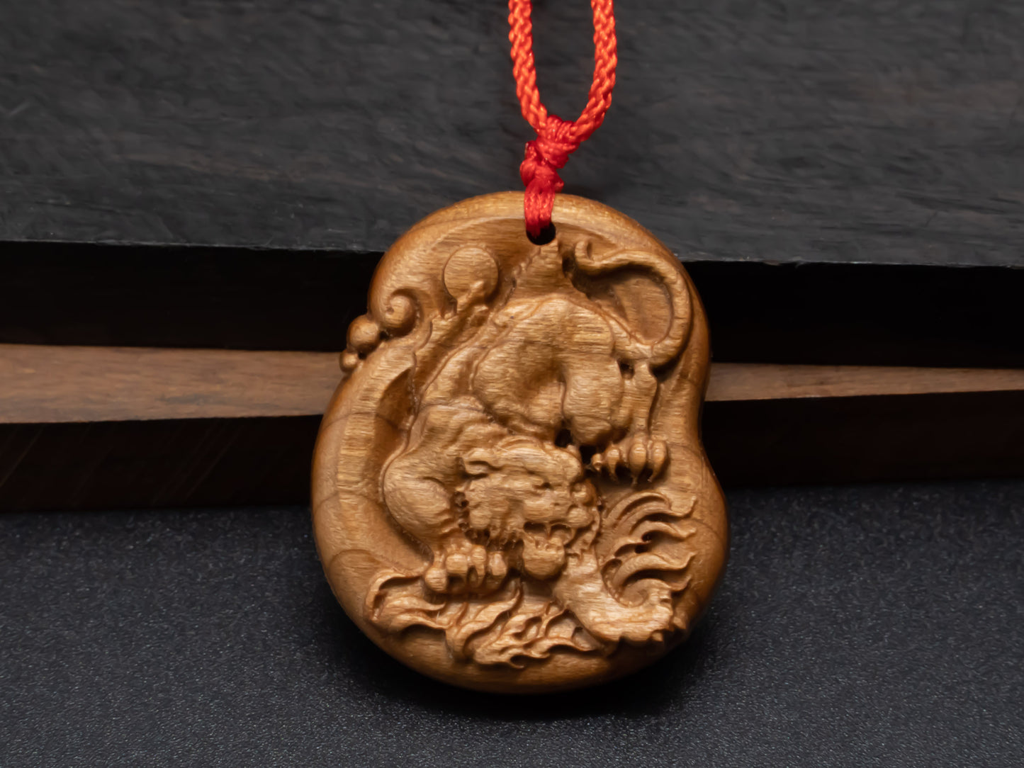 wood pendant,Tiger pendant,engraved necklace,carve wood Tiger necklace,gift for him,Animal Necklace,Exotic Wood Necklace