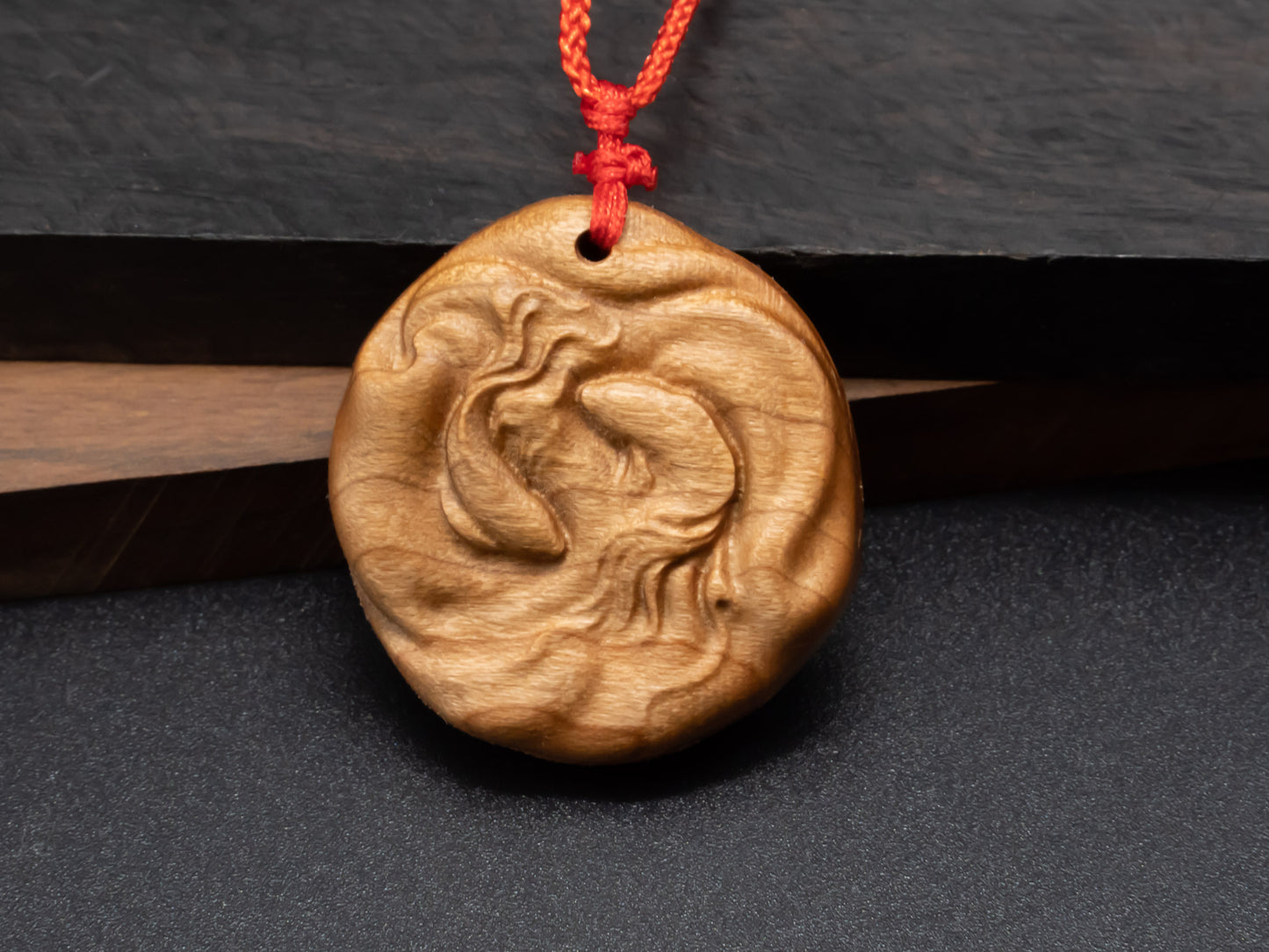 fish pendant,Pisces necklace gift,wood pendant,fish necklace,zodiac gift,wood carving,engraved necklace,carve Fish pendant,wooden fish