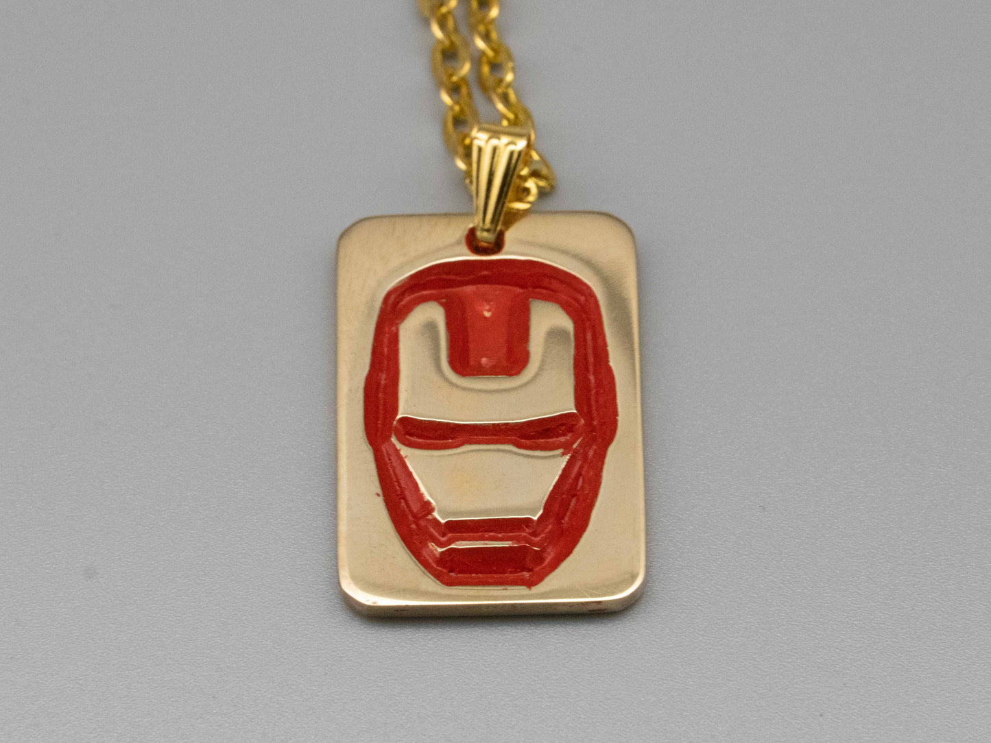 Solid brass necklace,iron man necklace,engraved pendant,brass pendant,spider pendant,engraved necklace,Engraved tag