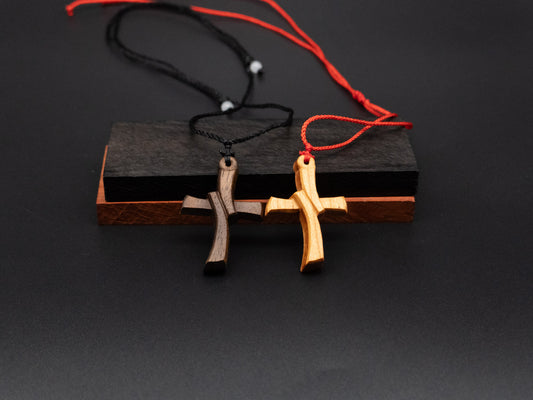 Cross Necklace,wood carving,cross with heart,Christian Necklace, Religious Jewelry Gift, Cross Pendant, wooden cross,wood carving