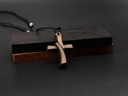 Cross Necklace,wood carving,cross with heart,Christian Necklace, Religious Jewelry Gift, Cross Pendant, wooden cross,wood carving