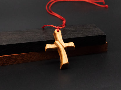 Cross Necklace,wood carving,cross with heart,Christian Necklace, Religious Jewelry Gift, Cross Pendant, wooden cross,wood carving