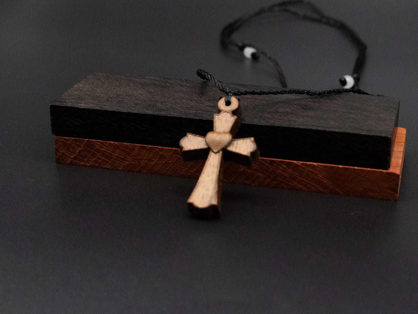 Cross Necklace,wood carving,cross with heart,Christian Necklace, Religious Jewelry Gift, Cross Pendant, wooden cross,wood carving