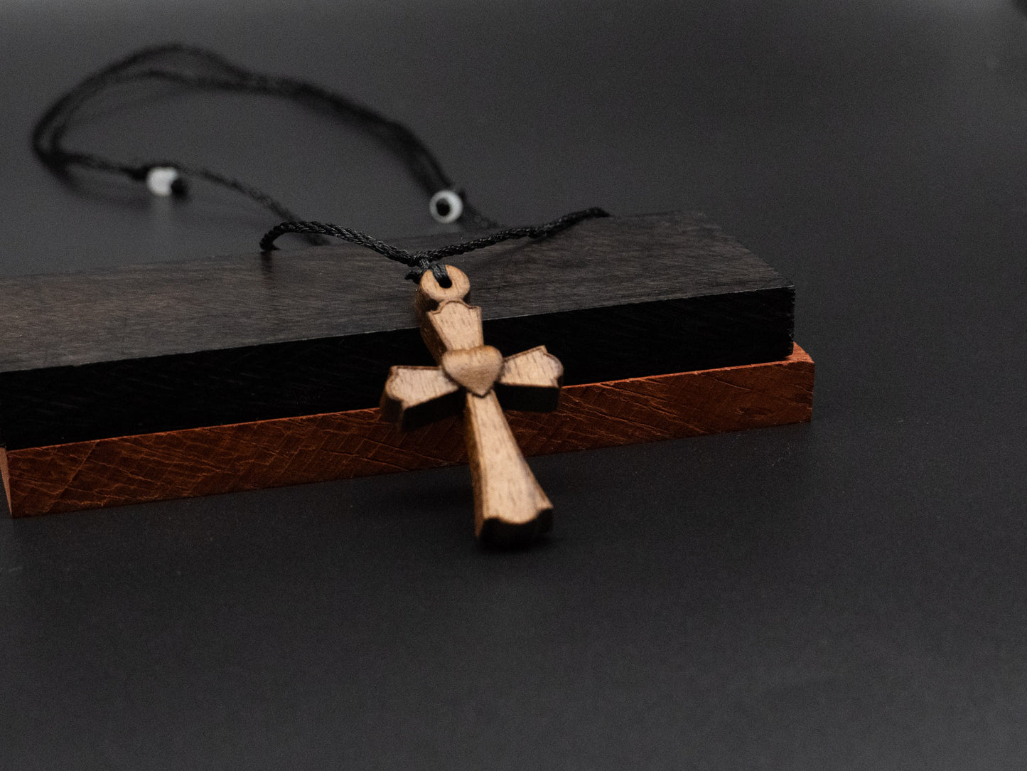 Cross Necklace,wood carving,cross with heart,Christian Necklace, Religious Jewelry Gift, Cross Pendant, wooden cross,wood carving