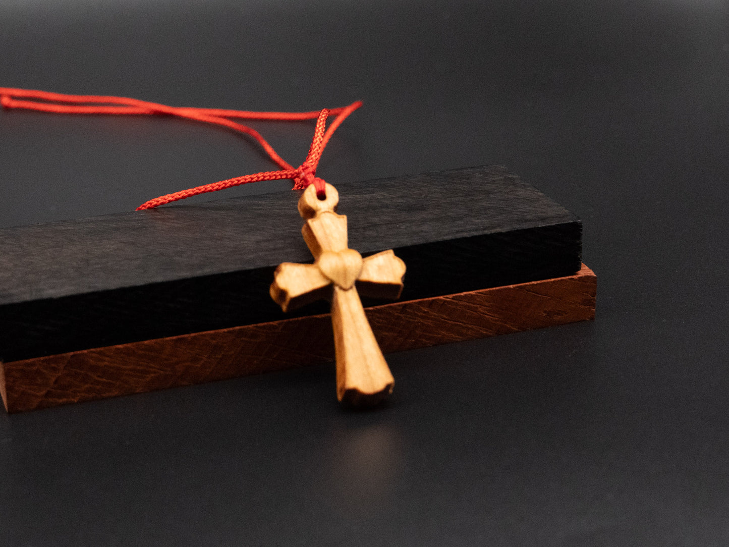 Cross Necklace,wood carving,cross with heart,Christian Necklace, Religious Jewelry Gift, Cross Pendant, wooden cross,wood carving