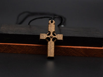 Cross Necklace,wood carving,cross with heart,Christian Necklace, Religious Jewelry Gift, Cross Pendant, wooden cross,wood carving