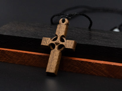 Cross Necklace,wood carving,cross with heart,Christian Necklace, Religious Jewelry Gift, Cross Pendant, wooden cross,wood carving