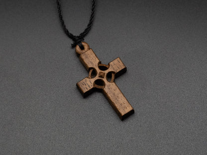 Cross Necklace,wood carving,cross with heart,Christian Necklace, Religious Jewelry Gift, Cross Pendant, wooden cross,wood carving