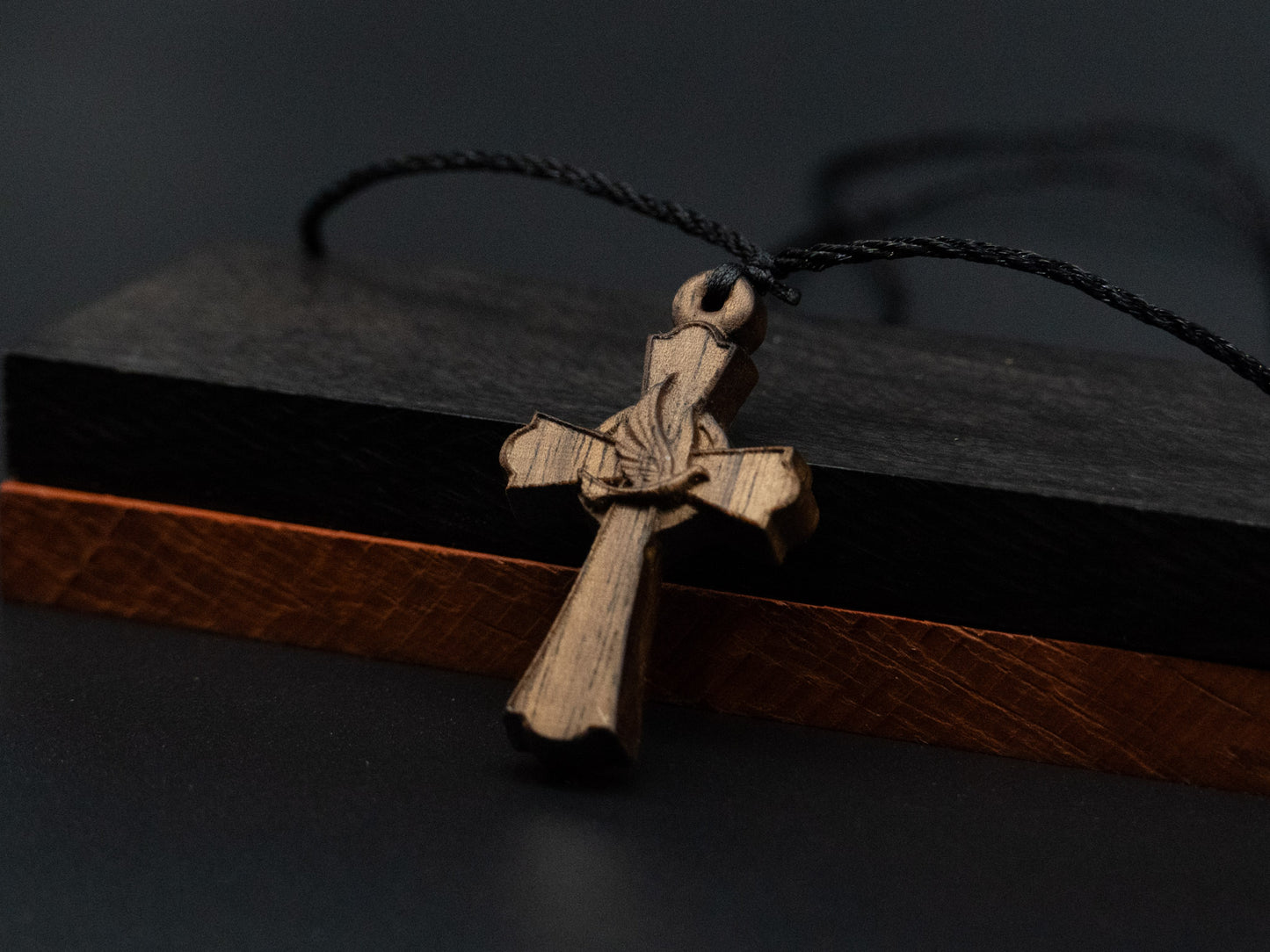 Cross Necklace,wood carving,cross with heart,Christian Necklace, Religious Jewelry Gift, Cross Pendant, wooden cross,wood carving