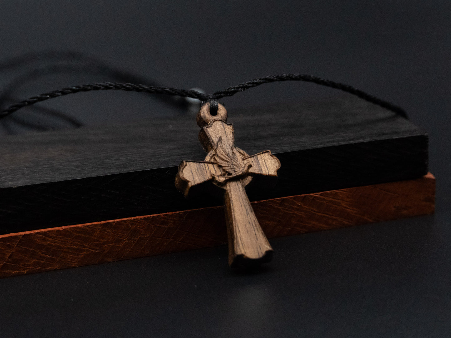 Cross Necklace,wood carving,cross with heart,Christian Necklace, Religious Jewelry Gift, Cross Pendant, wooden cross,wood carving