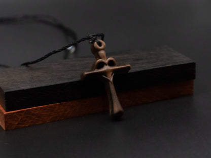 Cross Necklace,wood carving,cross with heart,Christian Necklace, Religious Jewelry Gift, Cross Pendant, wooden cross,wood carving