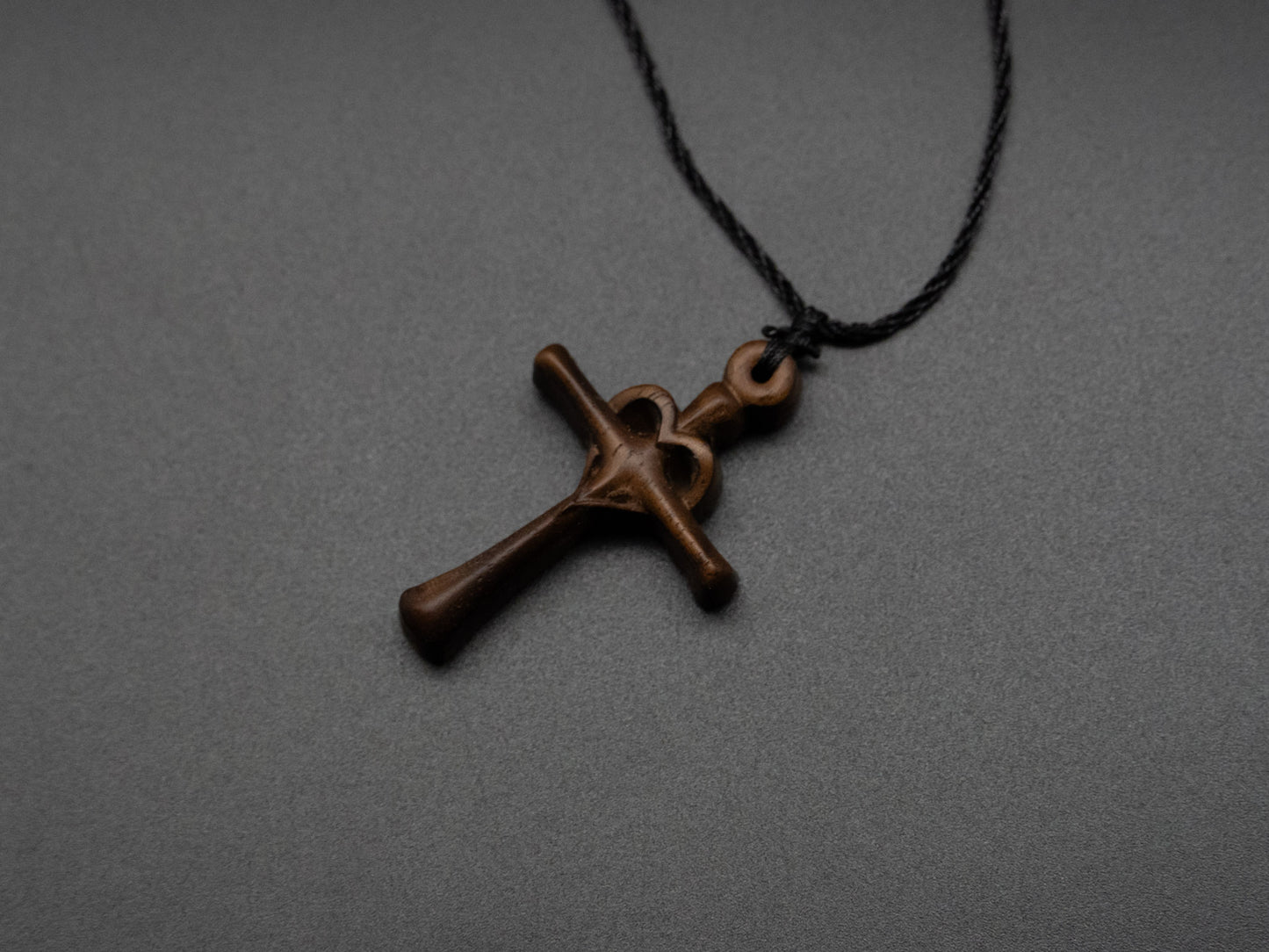 Cross Necklace,wood carving,cross with heart,Christian Necklace, Religious Jewelry Gift, Cross Pendant, wooden cross,wood carving