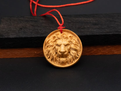 Lion head pendand,wood carving,Lion head relief,Lion head necklace,carve wooden pendant,carve pendant,carve wood