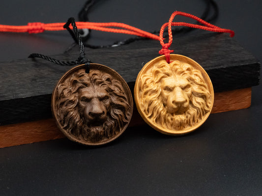 Lion head pendand,wood carving,Lion head relief,Lion head necklace,carve wooden pendant,carve pendant,carve wood