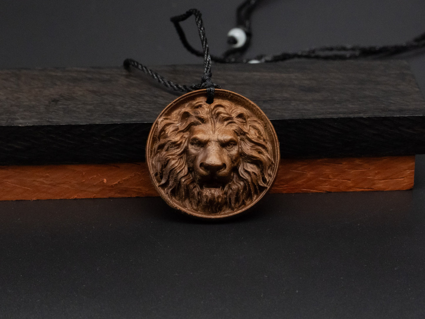 Lion head pendand,wood carving,Lion head relief,Lion head necklace,carve wooden pendant,carve pendant,carve wood