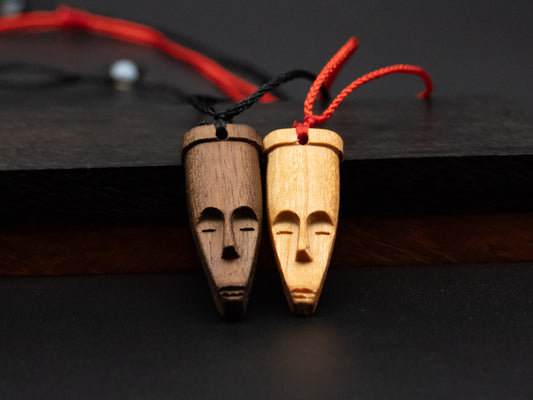 African pendant necklace,wood carving,african mask pendant,wood african head relief,wooden african pendant,african gift,African Finding