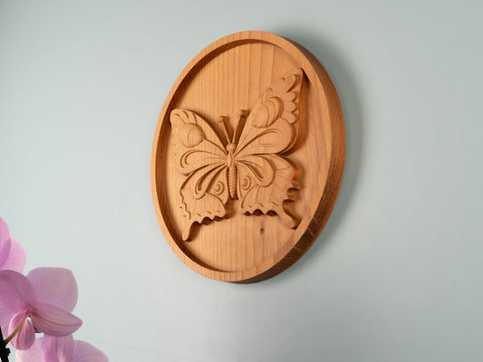 Wooden Butterfly Decor,Wall decor,home decor,Wood relief sculpture ,Wood Wall Hanging, Wood Carving,living，Home Decoration