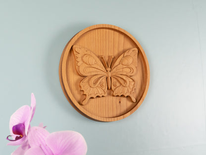 Wooden Butterfly Decor,Wall decor,home decor,Wood relief sculpture ,Wood Wall Hanging, Wood Carving,living，Home Decoration