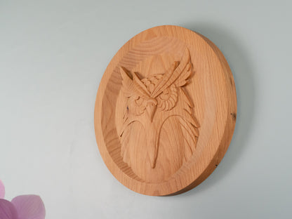 Wooden Owl Decor,Wall decor,home decor,Wood relief sculpture ,Wood Wall Hanging, Wood Carving,living，Home Decoration