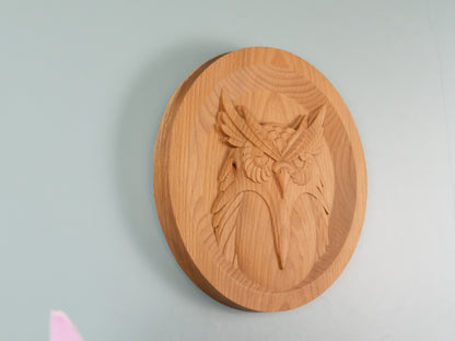 Wooden Owl Decor,Wall decor,home decor,Wood relief sculpture ,Wood Wall Hanging, Wood Carving,living，Home Decoration