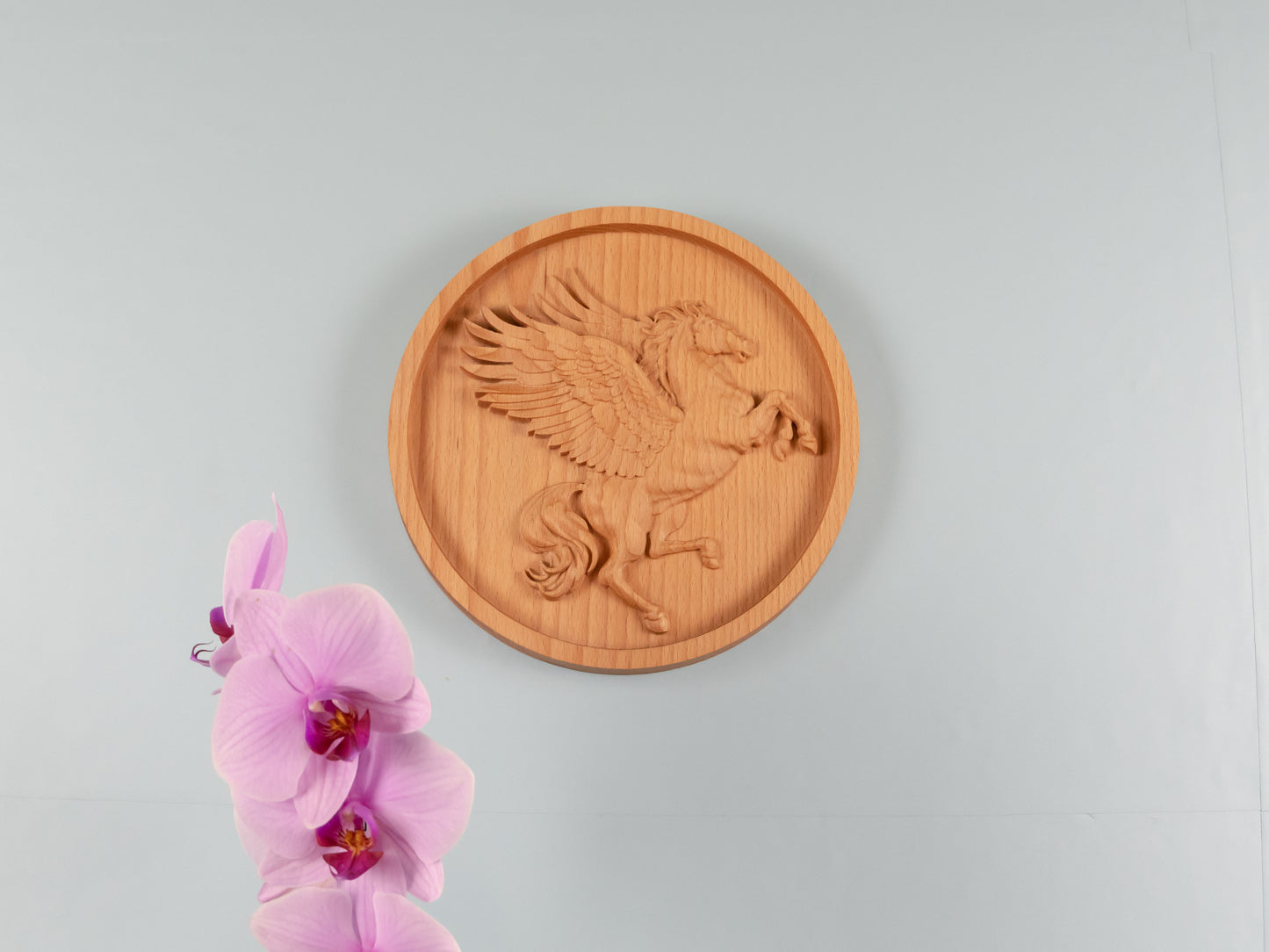 Wooden Pegasus Decor,Winged Horse，Wall decor,home decor,Woodsculpture ,Wood Wall Hanging, mean victory，success，inspiration and creativity