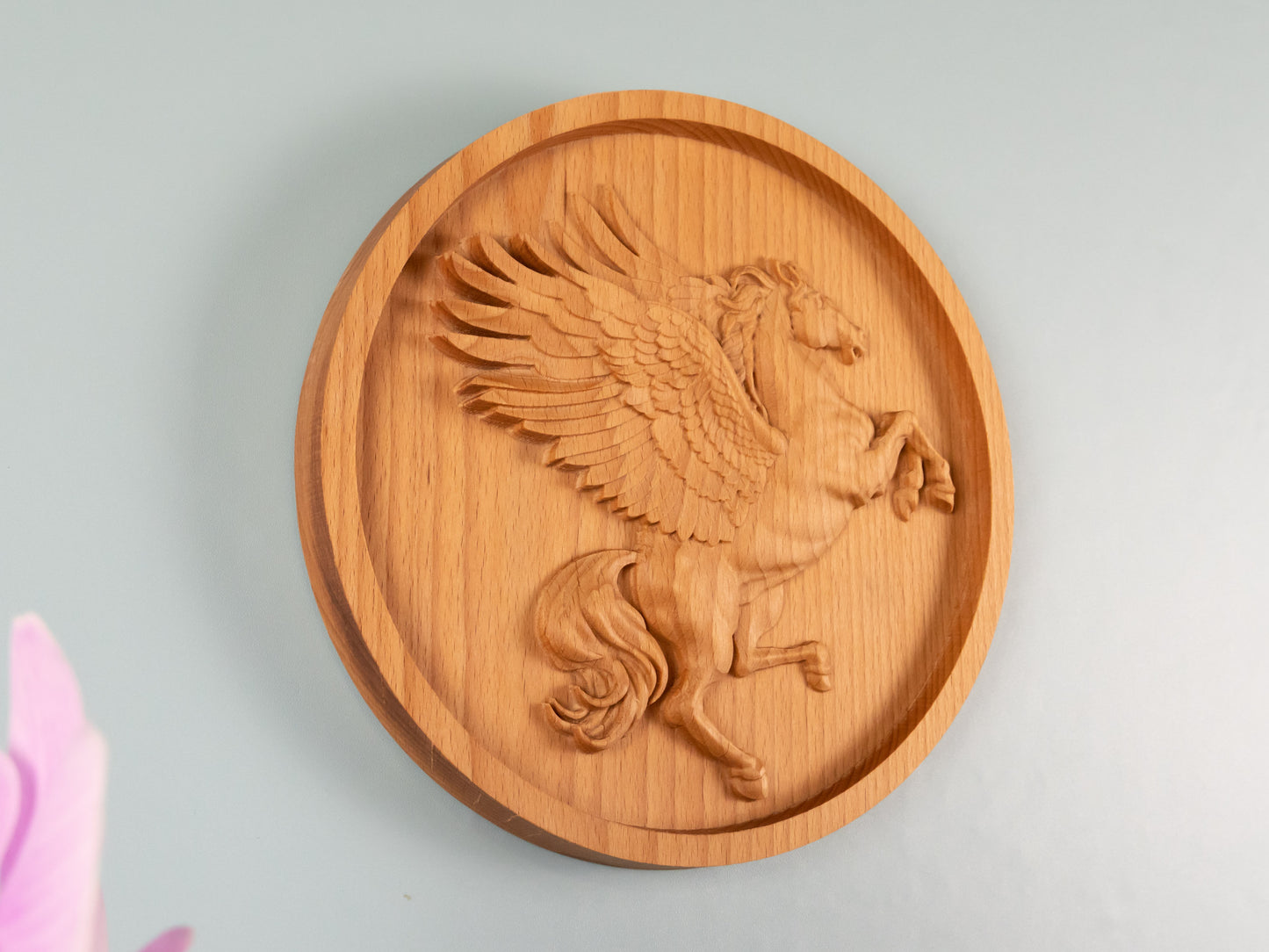 Wooden Pegasus Decor,Winged Horse，Wall decor,home decor,Woodsculpture ,Wood Wall Hanging, mean victory，success，inspiration and creativity