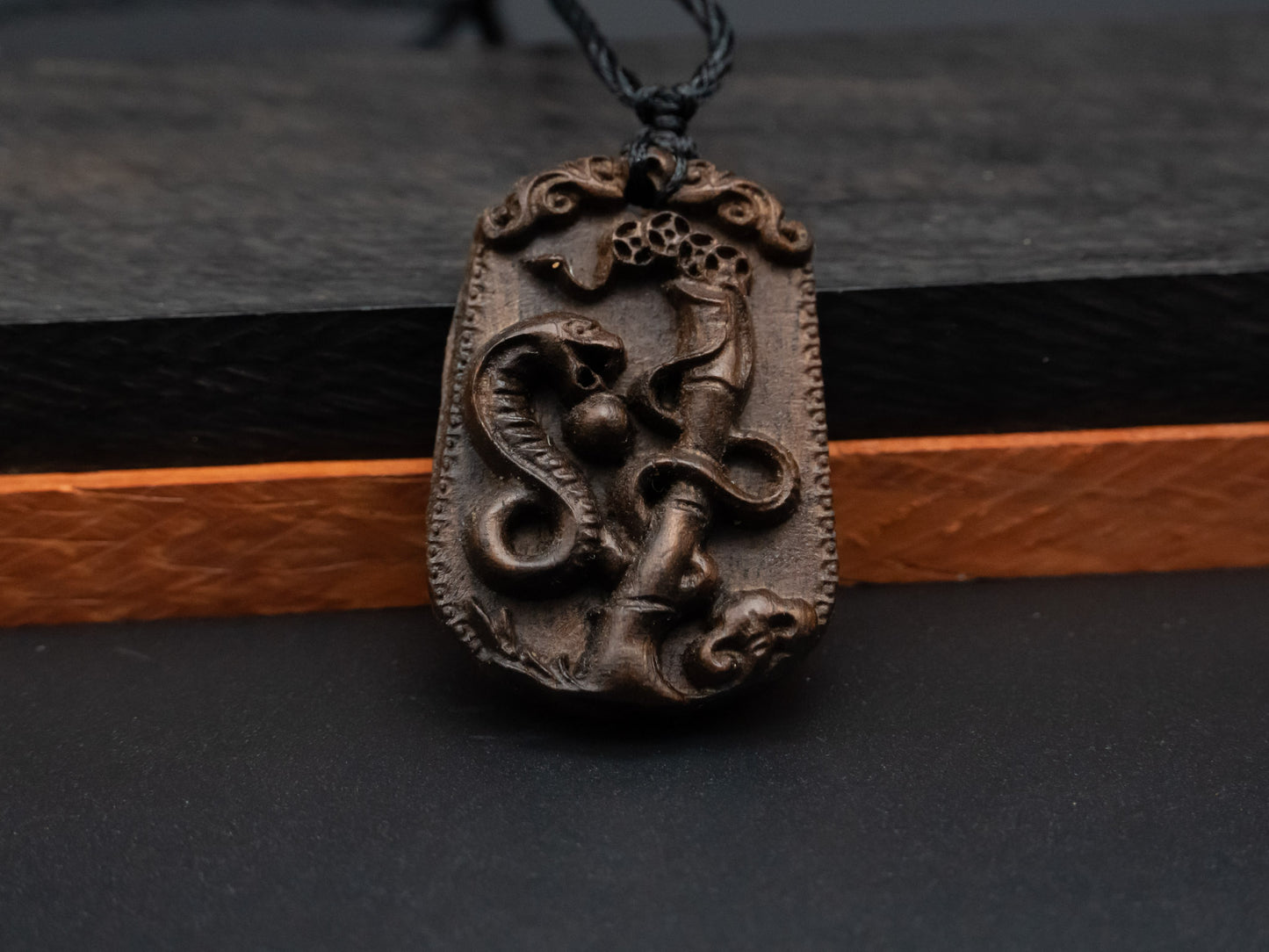 snake pendant necklace,wood pendant,engraved necklace,zodiac necklace,year of snake,pendant necklace,animal Necklace,exotic wood necklace