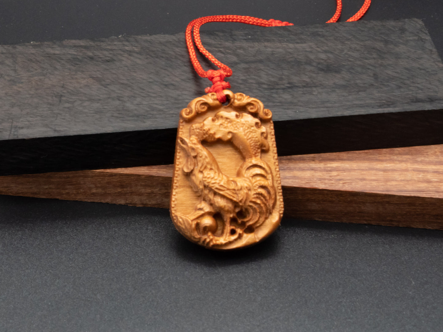 rooster pendant necklace,wood pendant,engraved necklace,zodiac necklace,year rooster,pendant necklace,animal Necklace,exotic wood necklace