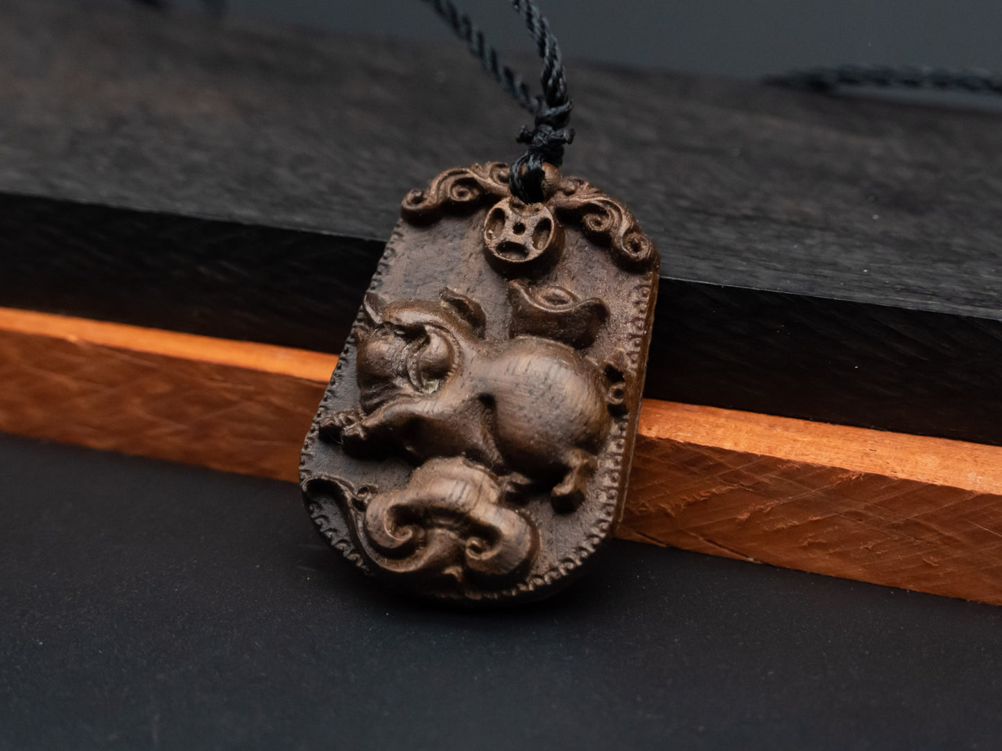 pig pendant necklace,wood pendant,engraved jewelry,zodiac necklace,year of pig,engraved necklace,pendant necklace,animal Necklace