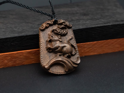 rat pendant necklace,wood pendant,engraved necklace,zodiac necklace,year of rat,pendant necklace,animal Necklace,exotic wood necklace