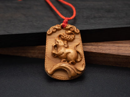 rat pendant necklace,wood pendant,engraved necklace,zodiac necklace,year of rat,pendant necklace,animal Necklace,exotic wood necklace